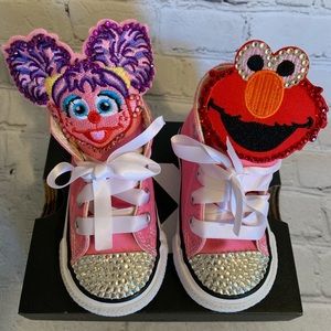 CUSTOM BEDAZZLED Converse All Star PINK